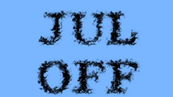 Jul Kouř Text Efekt Nebe Izolované Pozadí Animovaný Textový Efekt — Stock fotografie
