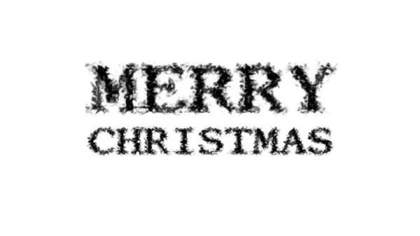 Boldog Karácsonyi Füst Szöveg Hatása Fehér Elszigetelt Háttér Animált Szövegeffektus — Stock Fotó