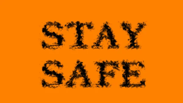 Stay Safe Kouř Text Efekt Oranžové Izolované Pozadí Animovaný Textový — Stock fotografie