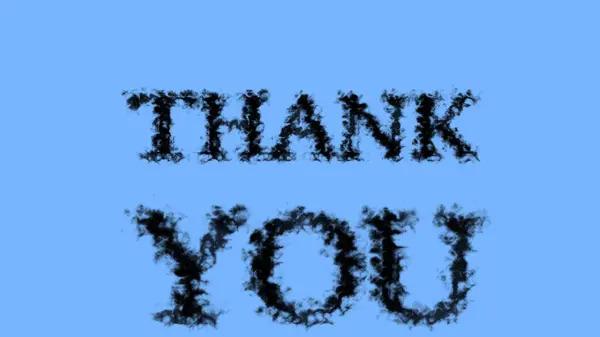 Thank You Smoke Text Effect Sky Isolated Background Animated Text — Stock Photo, Image