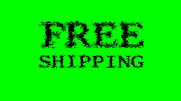 Free Shipping Smoke Text Effect Green Isolated Background Animated Text — Stock Photo, Image