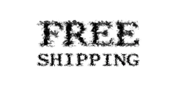 Free Shipping Smoke Text Effect White Isolated Background Animated Text — Stock Photo, Image