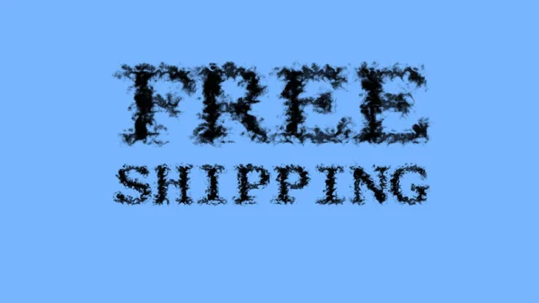 Free Shipping Smoke Text Effect Sky Isolated Background Animated Text — Stock Photo, Image