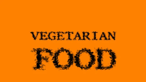 Vegetariánské Potraviny Kouř Text Efekt Oranžové Izolované Pozadí Animovaný Textový — Stock fotografie