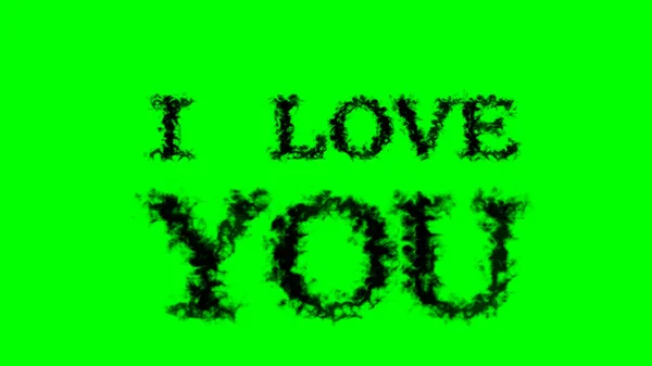 Love You Fumée Effet Texte Vert Fond Isolé Effet Texte — Photo