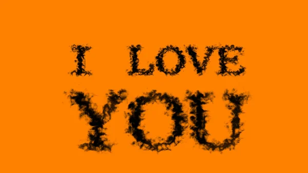 Love You Rook Tekst Effect Oranje Geïsoleerde Achtergrond Geanimeerd Teksteffect — Stockfoto