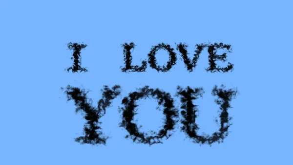 Love You Smoke Text Effect Sky Isolated Background Animated Text — Stock Photo, Image