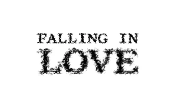 Falling Love Efecto Texto Humo Fondo Aislado Blanco Efecto Texto — Foto de Stock