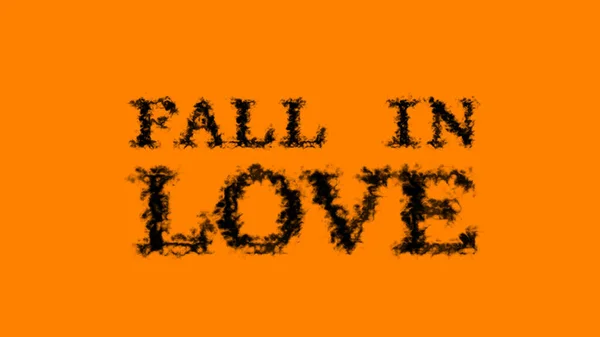 Fall Love Rauch Text Effekt Orange Isolierten Hintergrund Animierte Texteffekte — Stockfoto