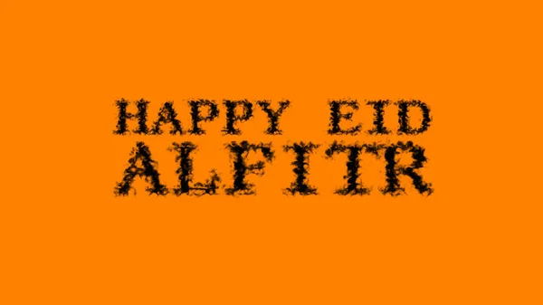 Happy Eid Alfitr Αποτέλεσμα Καπνού Πορτοκαλί Απομονωμένο Φόντο Εφέ Κινουμένων — Φωτογραφία Αρχείου