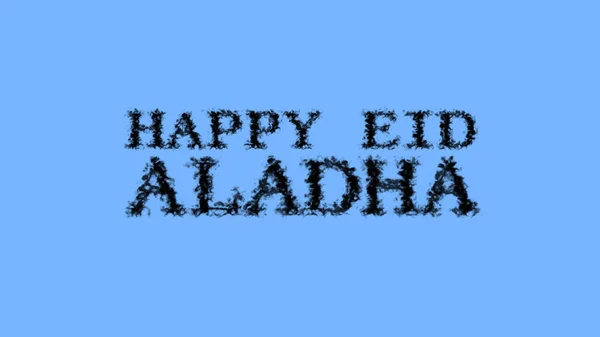 Szczęśliwy Eid Aladha Dym Efekt Tekstowy Niebo Odizolowane Tło Animowany — Zdjęcie stockowe