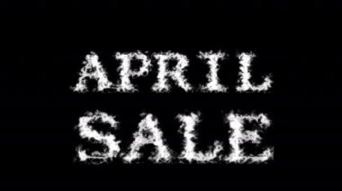 Nisan Satış Bulut etkisi siyah izole arka plan. Yüksek görsel etkiyle canlandırılmış metin efekti. harf ve metin efekti.