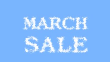 March Sale metin efekti gökyüzü izole edilmiş arka plan. Yüksek görsel etkiyle canlandırılmış metin efekti. harf ve metin efekti.