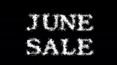 Haziran Satış Bulutu efekti siyah izole arkaplan. Yüksek görsel etkiyle canlandırılmış metin efekti. harf ve metin efekti.