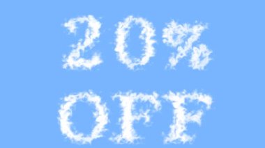 % 20 kapalı bulut etkisi gökyüzü izole arka plan. Yüksek görsel etkiyle canlandırılmış metin efekti. harf ve metin efekti.