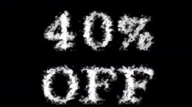 % 40 indirimli metin efekti siyah izole arkaplan. Yüksek görsel etkiyle canlandırılmış metin efekti. harf ve metin efekti.