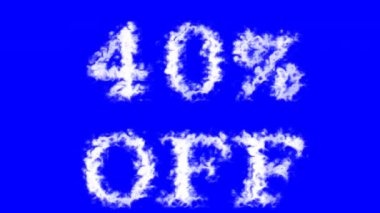 % 40 kapalı metin efekti mavi izole arkaplan. Yüksek görsel etkiyle canlandırılmış metin efekti. harf ve metin efekti.