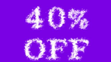 Buluttan% 40 indirimli mesaj efekti menekşe izole arka plan. Yüksek görsel etkiyle canlandırılmış metin efekti. harf ve metin efekti.