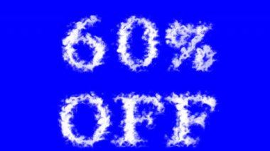 % 60 kapalı metin efekti mavi izole arkaplan. Yüksek görsel etkiyle canlandırılmış metin efekti. harf ve metin efekti.