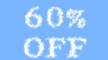 % 60 kapalı bulut etkisi gökyüzü izole arkaplan. Yüksek görsel etkiyle canlandırılmış metin efekti. harf ve metin efekti.