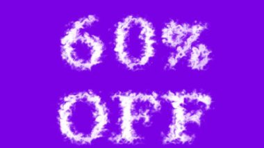 % 60 kapalı bulut etkisi menekşe izole arka plan. Yüksek görsel etkiyle canlandırılmış metin efekti. harf ve metin efekti.