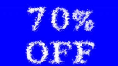 % 70 kapalı metin efekti mavi izole arkaplan. Yüksek görsel etkiyle canlandırılmış metin efekti. harf ve metin efekti.