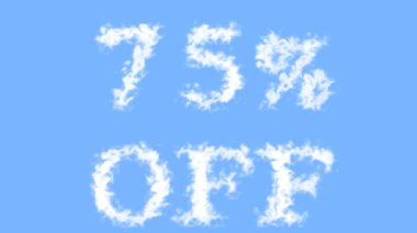 % 75 kapalı bulut etkisi gökyüzü izole arka plan. Yüksek görsel etkiyle canlandırılmış metin efekti. harf ve metin efekti.