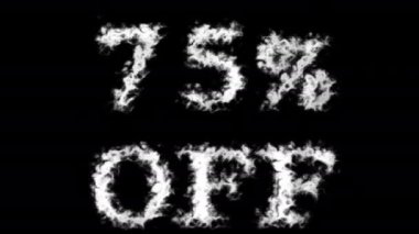 % 75 oranında kapalı metin efekti siyah izole arkaplan. Yüksek görsel etkiyle canlandırılmış metin efekti. harf ve metin efekti.