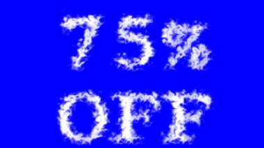 % 75 oranında kapalı metin efekti mavi izole arkaplan. Yüksek görsel etkiyle canlandırılmış metin efekti. harf ve metin efekti.