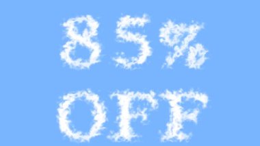 % 85 kapalı bulut etkisi gökyüzü izole arka plan. Yüksek görsel etkiyle canlandırılmış metin efekti. harf ve metin efekti.