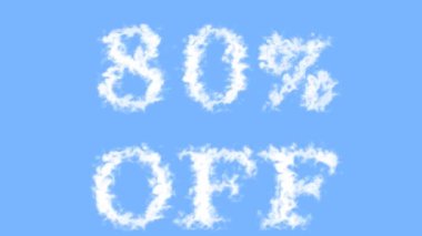 % 80 kapalı bulut etkisi gökyüzü izole arka plan. Yüksek görsel etkiyle canlandırılmış metin efekti. harf ve metin efekti.