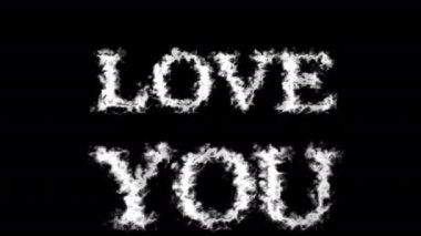 Love You metin efekti siyah izole arkaplan. Yüksek görsel etkiyle canlandırılmış metin efekti. harf ve metin efekti.
