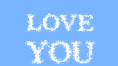 Love You metin efekti gökyüzü izole arkaplan. Yüksek görsel etkiyle canlandırılmış metin efekti. harf ve metin efekti.