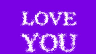 Love You metin efekti menekşe izole arkaplan. Yüksek görsel etkiyle canlandırılmış metin efekti. harf ve metin efekti.