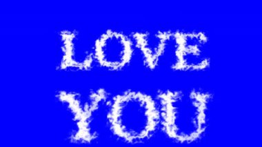 Love You metin efekti mavi izole arkaplan. Yüksek görsel etkiyle canlandırılmış metin efekti. harf ve metin efekti.