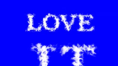 Love It metin efekti mavi izole arkaplan. Yüksek görsel etkiyle canlandırılmış metin efekti. harf ve metin efekti.