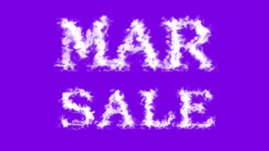 Mar-Sale bulutlu mesaj efekti menekşe izole arka plan. Yüksek görsel etkiyle canlandırılmış metin efekti. harf ve metin efekti.