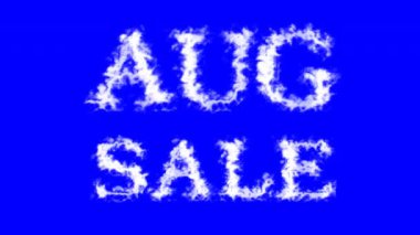 Aug Satış Bulut etkisi mavi izole arkaplan. Yüksek görsel etkiyle canlandırılmış metin efekti. harf ve metin efekti.