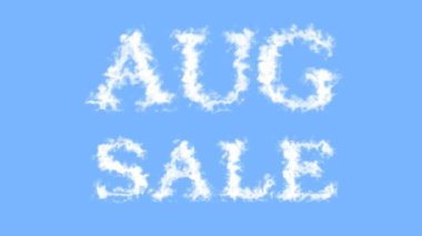 Aug Satış Bulut etkisi gökyüzü izole arka plan. Yüksek görsel etkiyle canlandırılmış metin efekti. harf ve metin efekti.