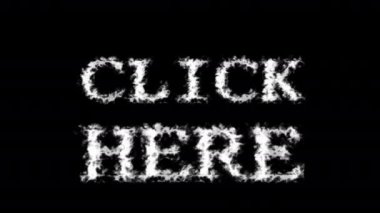 Buraya tıklayın. Metin efekti siyah izole arkaplan. Yüksek görsel etkiyle canlandırılmış metin efekti. harf ve metin efekti.