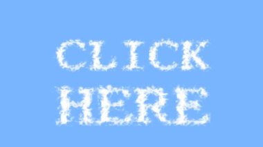 Burada bulut etkisi gökyüzü izole edilmiş arkaplana tıklayın. Yüksek görsel etkiyle canlandırılmış metin efekti. harf ve metin efekti.