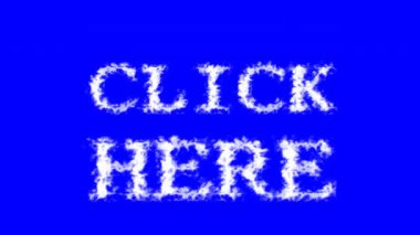 Bulut efekti mavi izole arkaplana tıklayın. Yüksek görsel etkiyle canlandırılmış metin efekti. harf ve metin efekti.