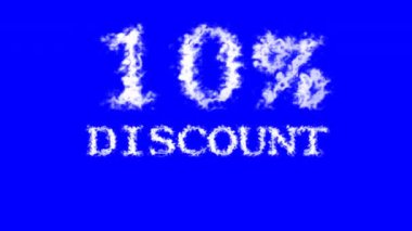 % 10 indirimli bulut etkisi mavi izole arkaplan. Yüksek görsel etkiyle canlandırılmış metin efekti. harf ve metin efekti.