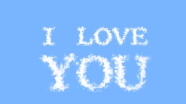 I Love You metin efekti gökyüzü izole arka plan. Yüksek görsel etkiyle canlandırılmış metin efekti. harf ve metin efekti.