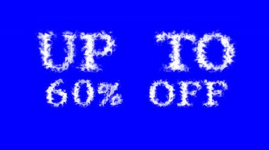% 60 'a kadar kapalı metin efekti mavi izole arkaplan. Yüksek görsel etkiyle canlandırılmış metin efekti. harf ve metin efekti.