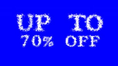 % 70 'e kadar kapalı metin efekti mavi izole arkaplan. Yüksek görsel etkiyle canlandırılmış metin efekti. harf ve metin efekti.