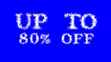 % 80 'e kadar kapalı metin efekti mavi izole arkaplan. Yüksek görsel etkiyle canlandırılmış metin efekti. harf ve metin efekti.