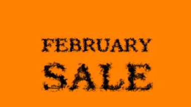 Şubat ayı duman efekti turuncu izole arka plan. Yüksek görsel etkiyle canlandırılmış metin efekti. harf ve metin efekti.