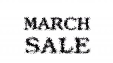 Mart ayı duman etkisi beyaz izole arka plan. Yüksek görsel etkiyle canlandırılmış metin efekti. harf ve metin efekti.