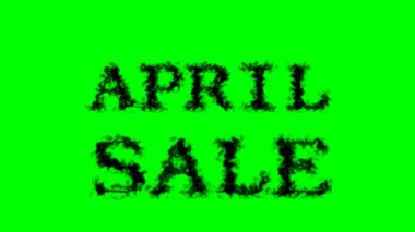 Nisan İndirimli Duman Mesaj Efekti yeşil izole fon. Yüksek görsel etkiyle canlandırılmış metin efekti. harf ve metin efekti.
